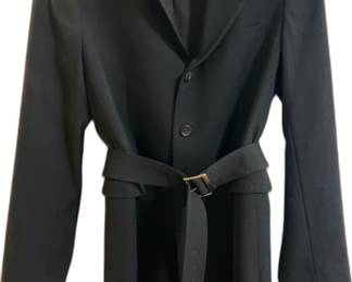 Comme des Garçons Black Wool Coat with Belt