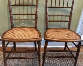 Set of 2 - Philippines Bamboo Style Colonial Chairs