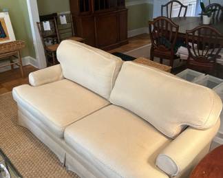 Kellogg Collection - Creamy White Fabric Sofa with Rolled Arms