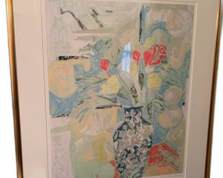 Debra Nichols - Pastel Vase Print in Gold Frame - 38” x 28”