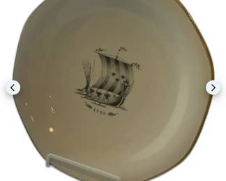 Rorstrand Sweden Vintage Viking Ship Plate