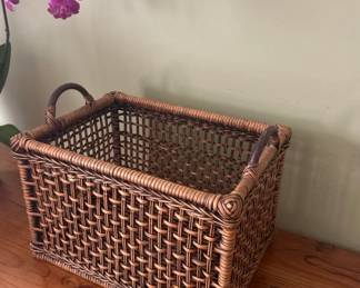 Woven Rattan Basket with Handles