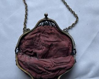Vintage Beaded Handbag with Floral Design