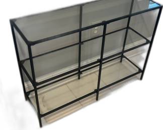 Black Metal and Glass Display Shelf