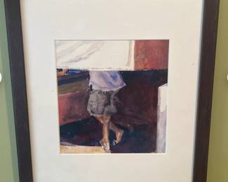 Cindi Lewis - Original Watercolor Painting of a Person Walking - DC area artist