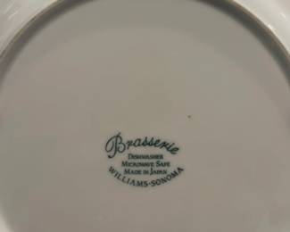 William Sonoma Brasserie - Set of 8 White Dinner Plates - 12”