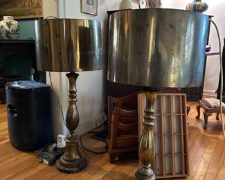 Brass lamps with brass shades!!!!