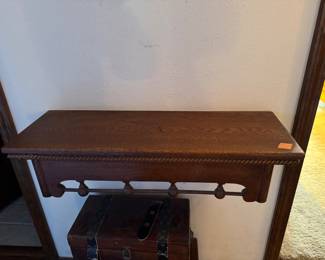 #31 - $70 Oak shelve with round spools - SIZE