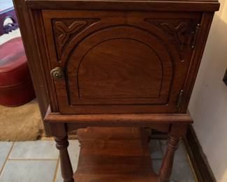 #18 - $48 - Antique wood smoking stand