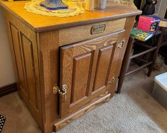 #33- $80 - White Clad oak fridge 23Lx24Wx16D