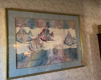 #17 - $90 - Margaret Kirk watercolour 36x24 Fishes