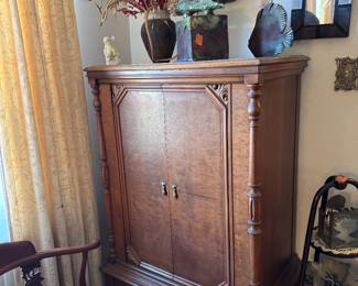 #43 - $250 -Walnut tall cabinet 29x52x19