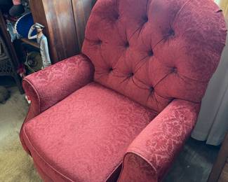 #36 - $60 -Burgundy red hand recliner