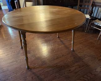 #3- $280 -Round maple 48" drop leaf table
