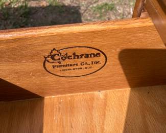 #68 - $350 - Cochrane US made wood set - 3 pieces side table, dresser with 6 drawers, tall chest