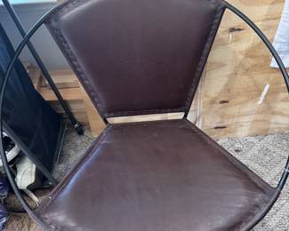 Leather and iron chair