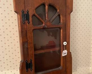 Vtg Wooden Curio Cabinet