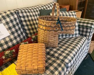 Plaid Sofas, Baskets