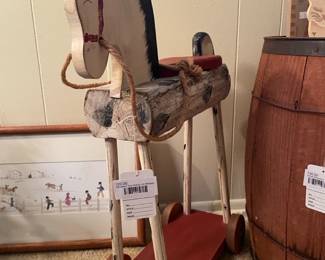 Wooden Toy Horse on Wheels