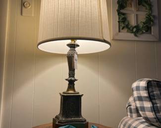 Vintage Brass Table Lamp, Vintage Hat
