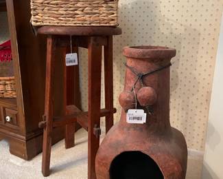 Vtg Terracotta Chiminea
