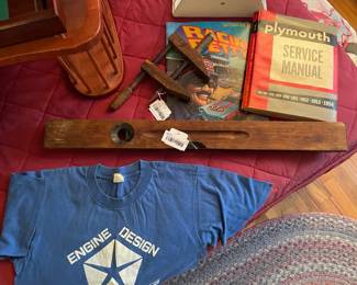 Vtg Stanley No 3 Rule and Level, Antique Wood Clamp