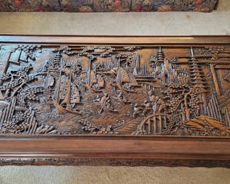 Vintage Chinese hand carved Huanghuali coffee table