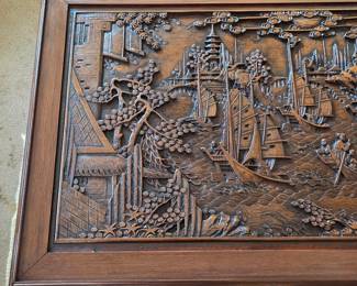 Vintage Chinese hand carved Huanghuali coffee table