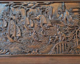 Vintage Chinese hand carved Huanghuali coffee table