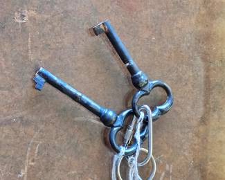 Original skeleton keys for Antique French Provincial leather top writing desk