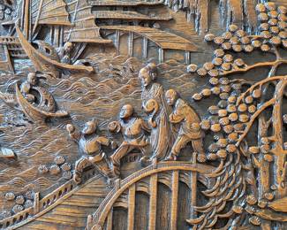 Vintage Chinese hand carved Huanghuali coffee table