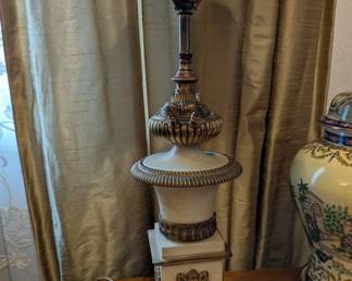 Stunning bronze gilt and marble lamp