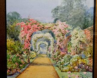 Original watercolor signed by artist, "Gardens at Ascot"