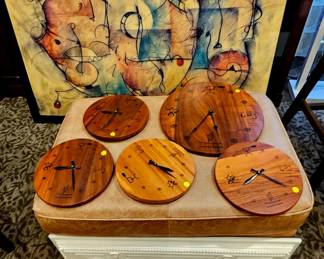 Hawaiian wooden clocks hand made