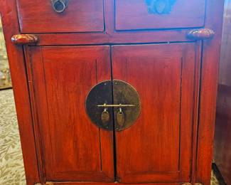 Red laquer side table 19th c