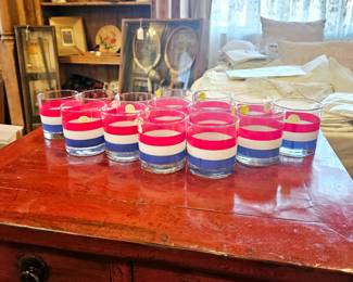 French artist signed Glassware