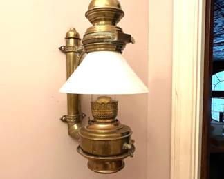 Train Brass Lamp