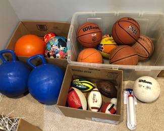 Lots of balls, assorted sports 