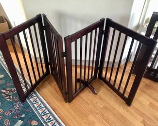 Folding wooden pet gate (30” high, 80” long when fully extended) We have 2 alike