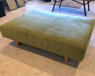 Big chartreuse ottoman by Dema, made in Italy (47”L, 34”D, 14”H)
