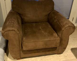 Big brown microfiber chair by Bauhaus (we have 2 alike) 