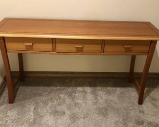 Console table or sideboard (53”L, 15”D, 28”H) - legs curve out slightly at bottom