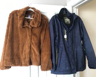 Patagonia Pelage faux fur jacket (women’s XL) Body Glove snowboard jacket (men’s small) 