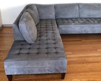 Left end of sectional: 89” long, 36” wide at front; center section is 64” long, 30” high at back