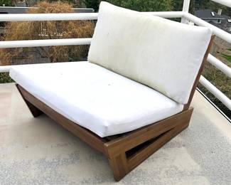 Wooden outdoor chair with cushions