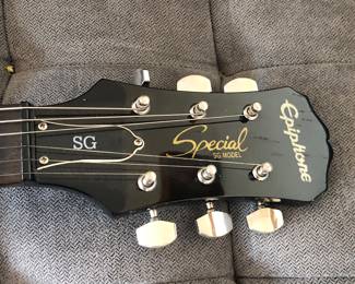 Detail of Epiphone guitar - it’s untested (no cord)
