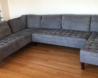 3-piece gray sectional sofa from Z Gallerie - with all 3 sections in place back is 134” long  (just over 11 ft.)