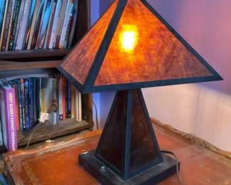 Amber Mica Lamp, Craftsman / Mission Style Lamp