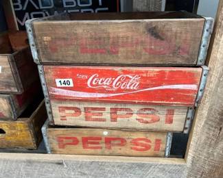 6 VINTAGE PEPSI AND COCA COLA WOODEN CRATES