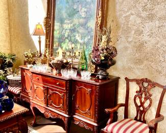 MAHOGANY BUFFET FULL OF BEAUTIFUL THINGS!